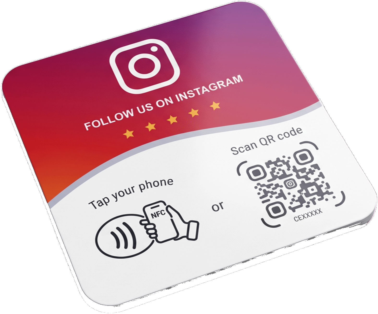 Card colorido para o cliente seguir o Instagram da empresa